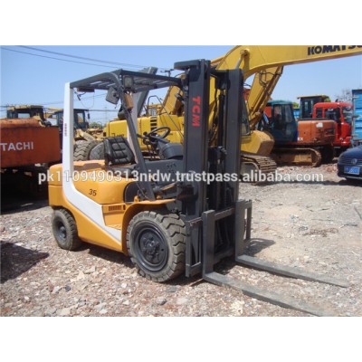 used tcm forklift 3 ton 3.5 ton, japanese tcm fd35 diesel forklift for sale , with 3 stage mast